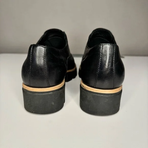 Atelier Women’s Barton Black & Tan Italian Leather Platform Penny Loafers Sz 38 - Picture 7 of 14